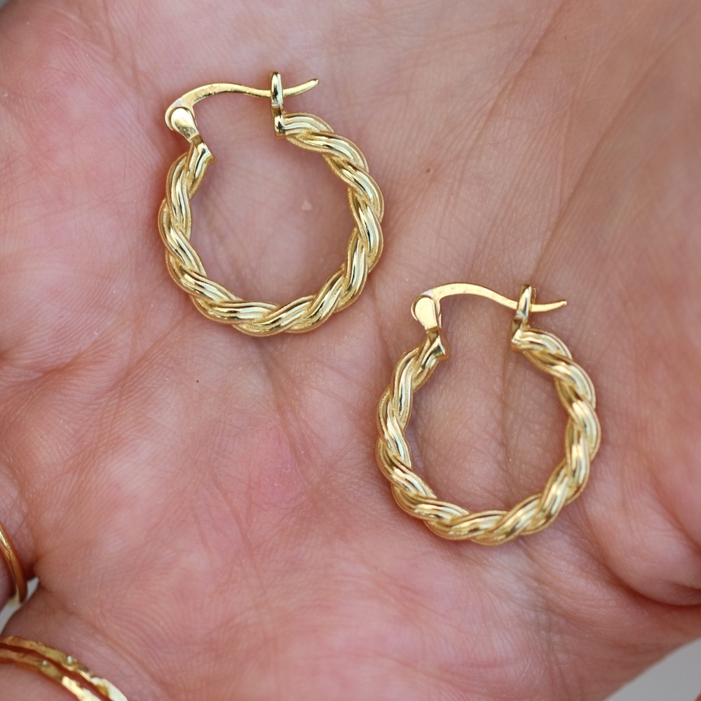 18k Gold Plated Hoop Earring